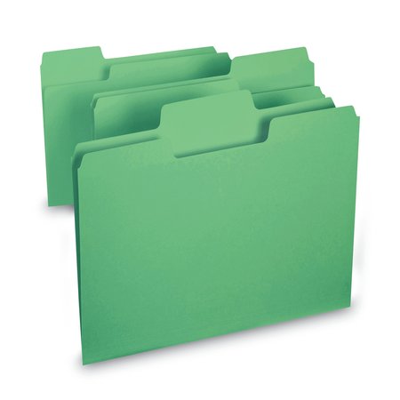 Smead Pressboard Folder Big Tab, Green, PK100 11985